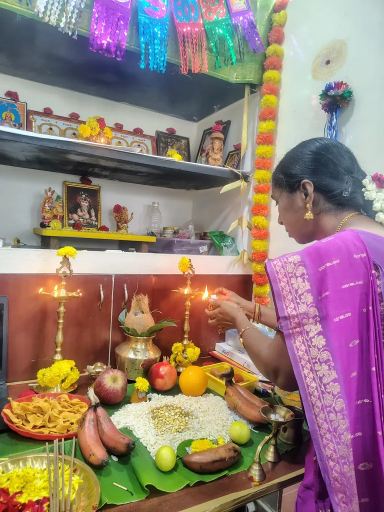 woman-arranging-festival-offerings-samarthana