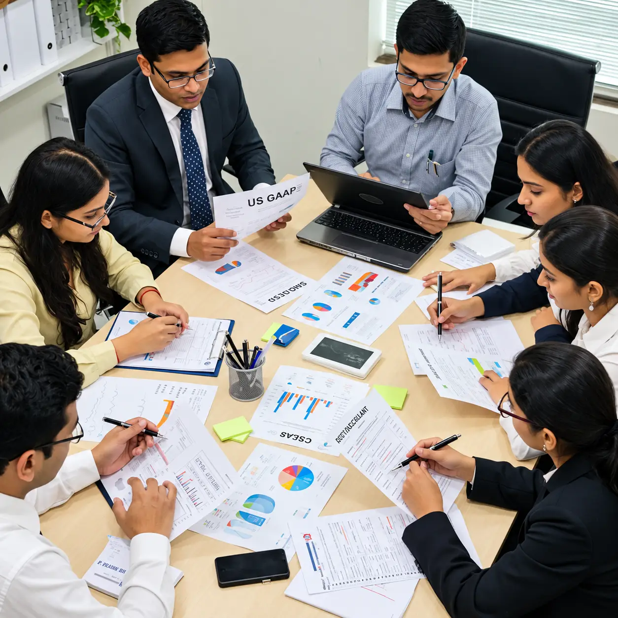 team-analyzing-financial-reports-samarthana-image