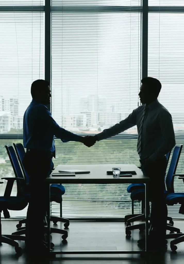 business-partners-discussing-monthly-compliance-support-samarthana