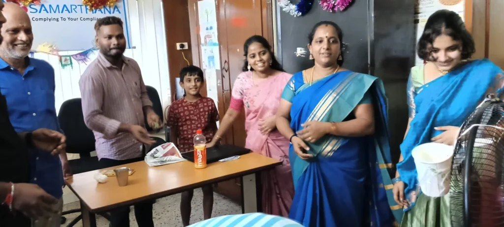 team-members-celebrating-in-office-samarthana