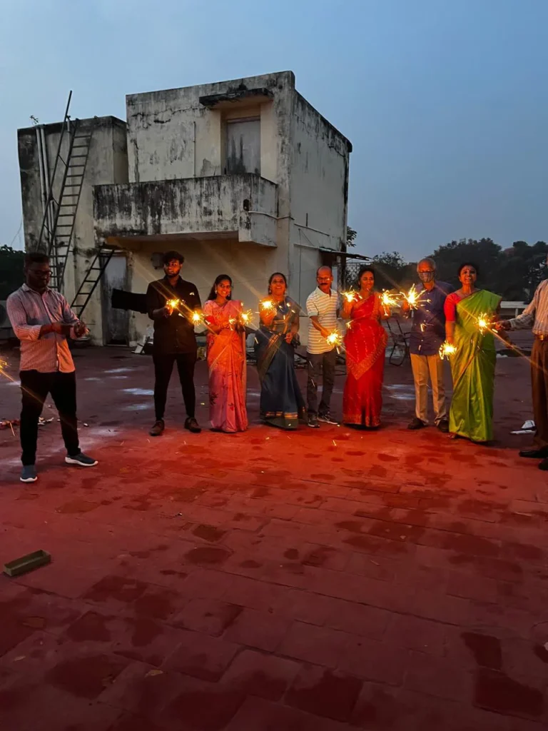 employees-celebrating-with-fireworks-samarthana