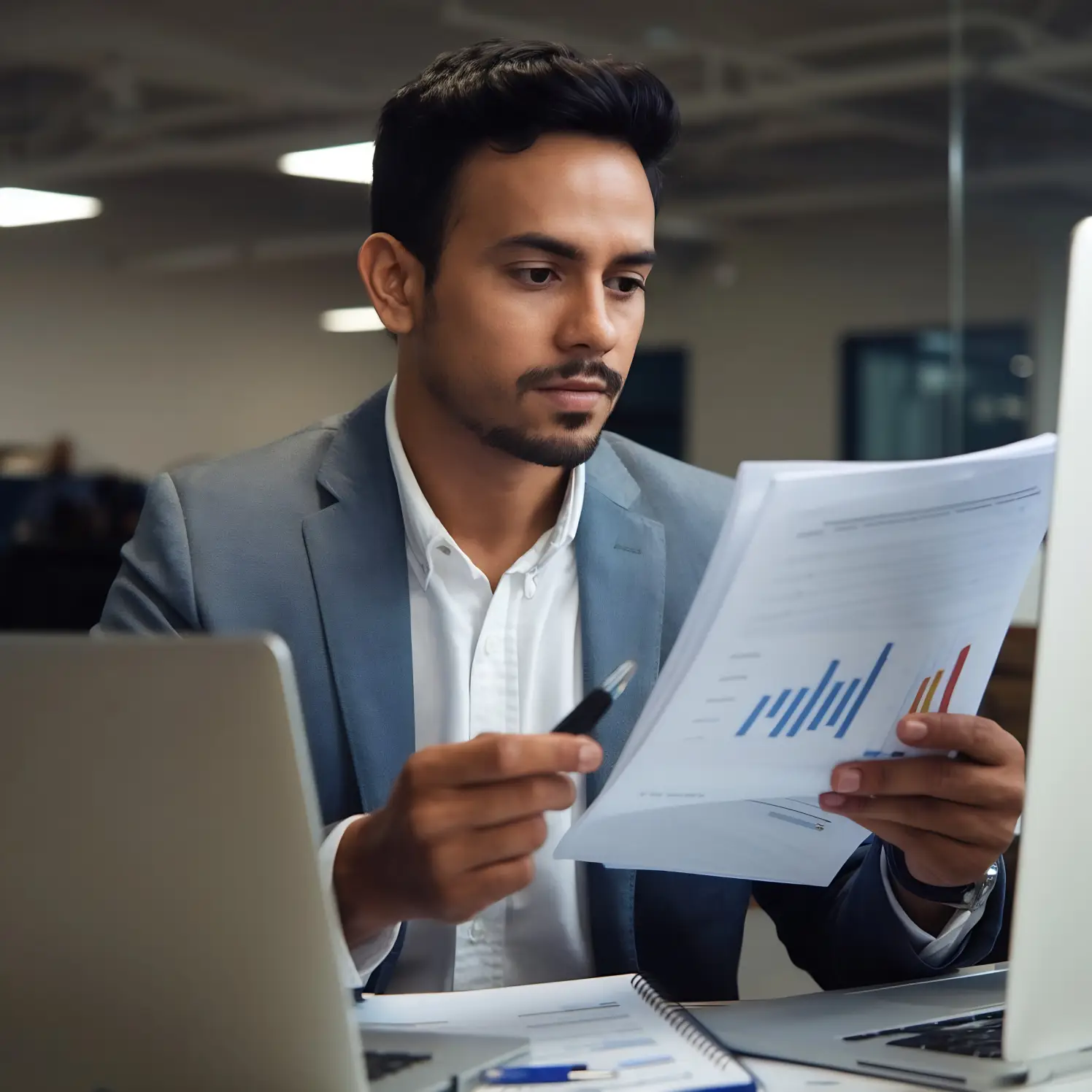 businessman-reviewing-financial-documents-samarthana-image