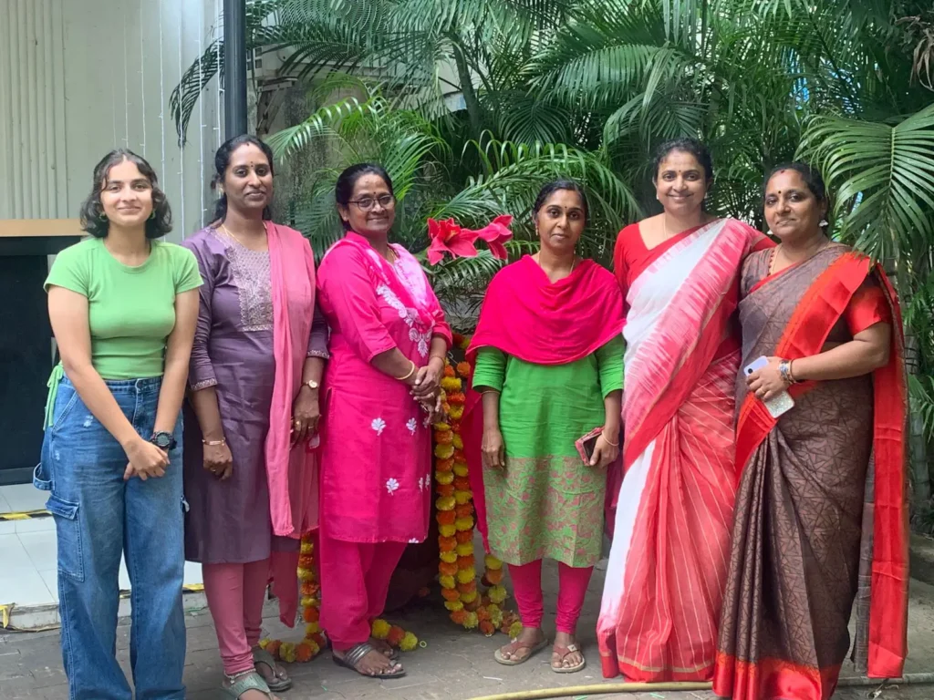 women-colleagues-in-colorful-sarees-samarthana